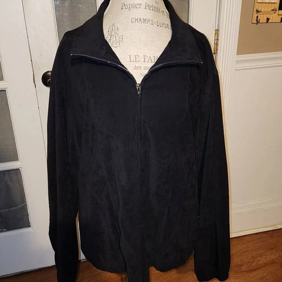 Duluth Trading Co Womens Black Faux‎ Suede Jacket Large - Picture 1 of 4
